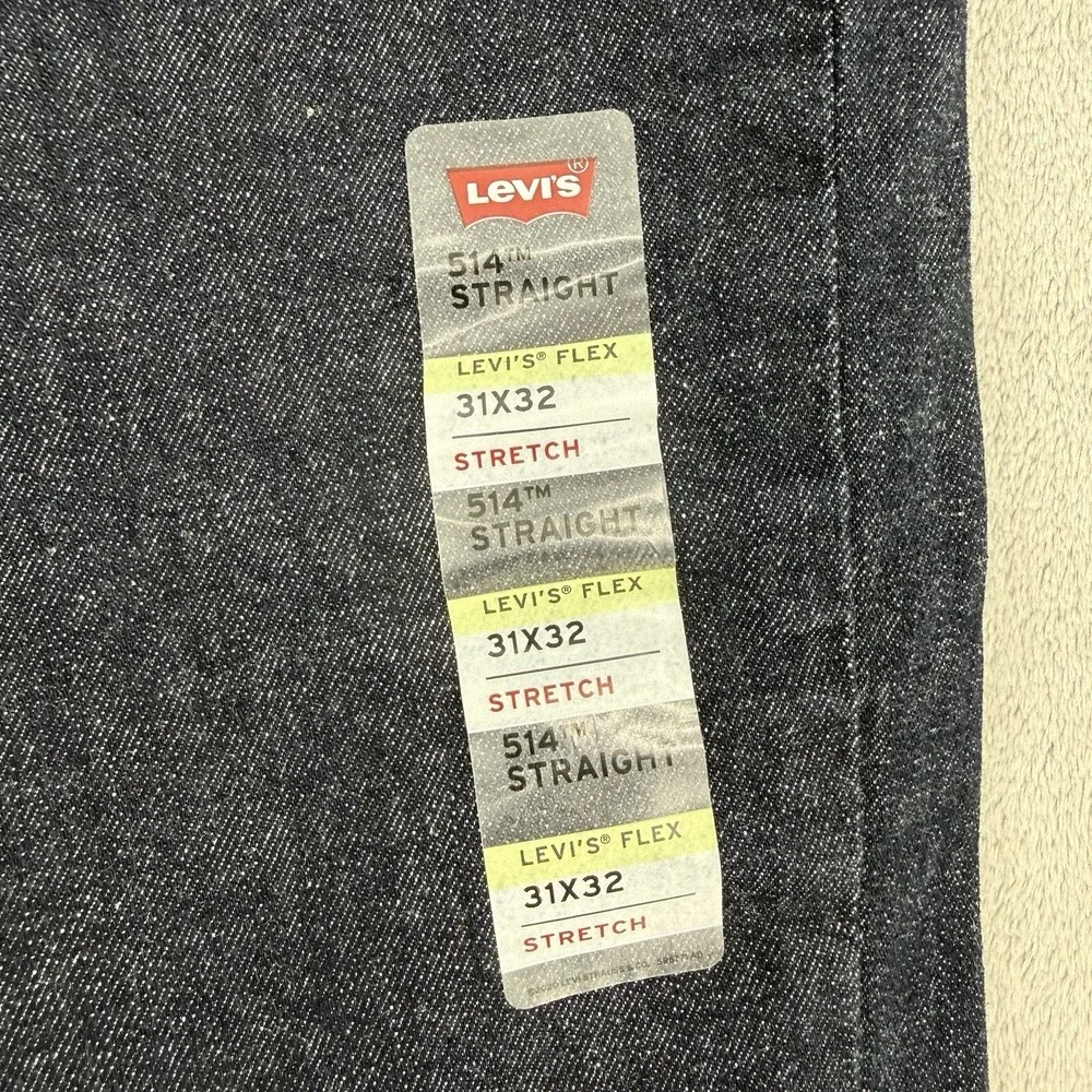 Levis 514 Jeans Mens W31 L32 Straight Fit Flex Stretch Performance Dark Wash